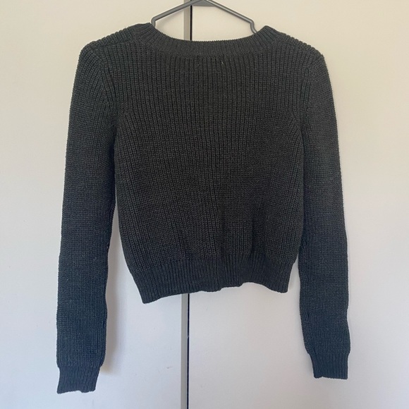 Forever 21 Cropped Lace Up Sweater - Picture 2 of 3